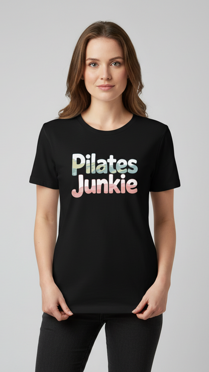 "Pilates Junkie" Watercolor Pastel T-shirt