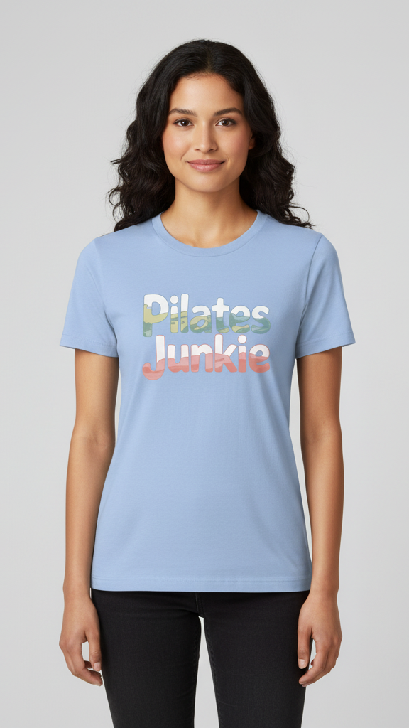 "Pilates Junkie" Watercolor Pastel T-shirt