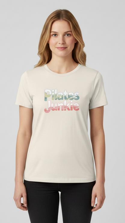 "Pilates Junkie" Watercolor Pastel T-shirt
