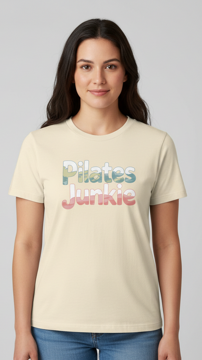 "Pilates Junkie" Watercolor Pastel T-shirt