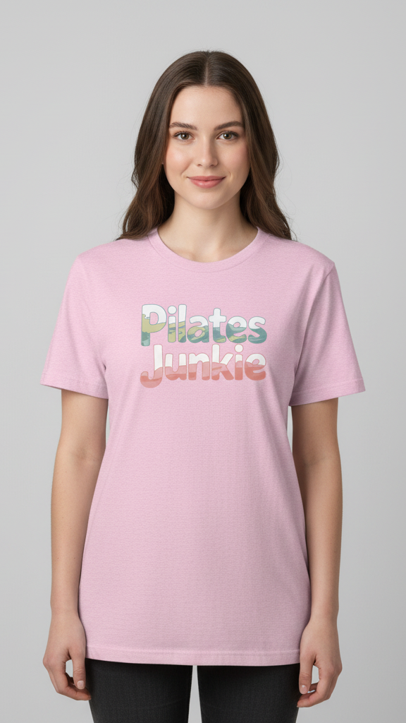 "Pilates Junkie" Watercolor Pastel T-shirt
