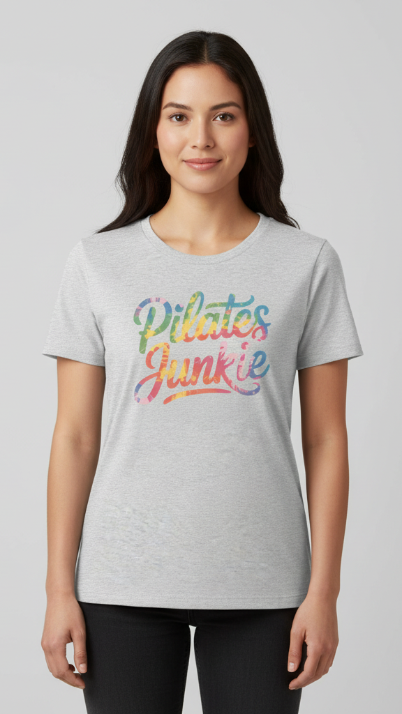 "Pilates Junkie" Watercolor Ombre T-shirt