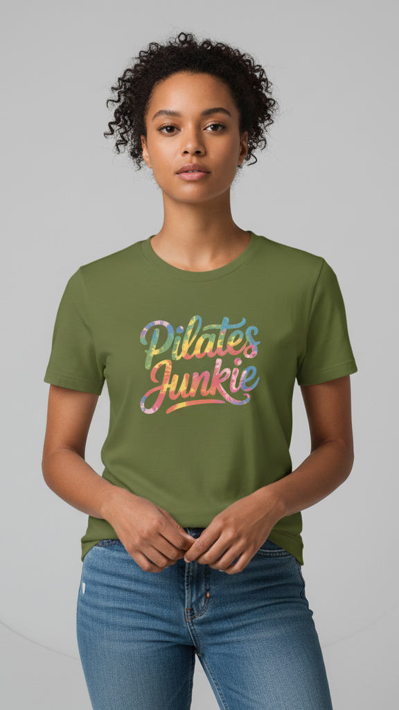 "Pilates Junkie" Watercolor Ombre T-shirt
