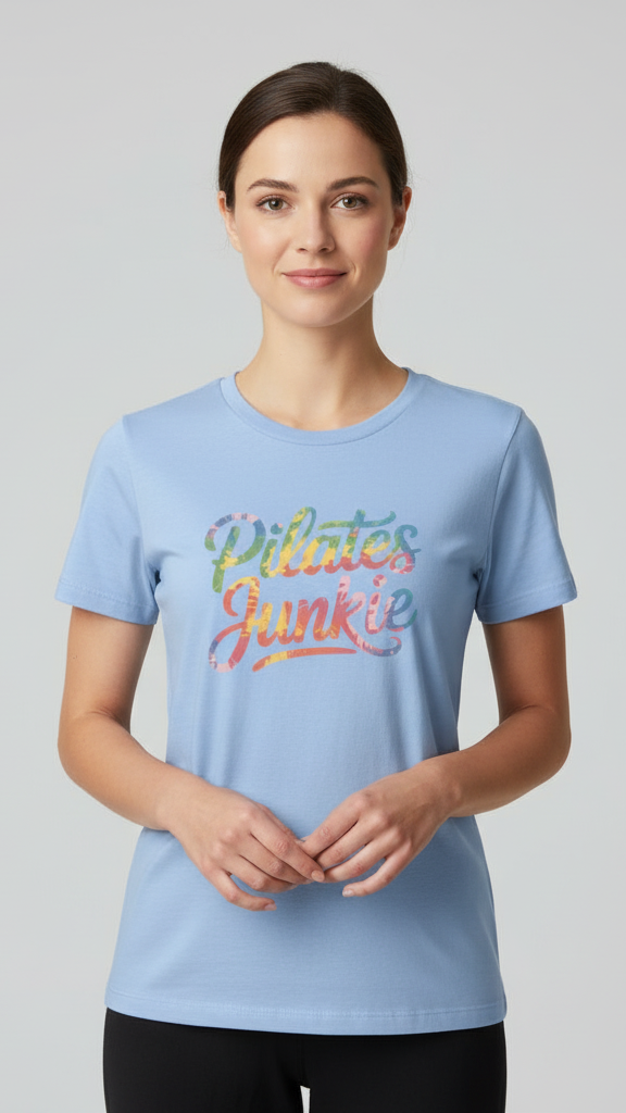 "Pilates Junkie" Watercolor Ombre T-shirt