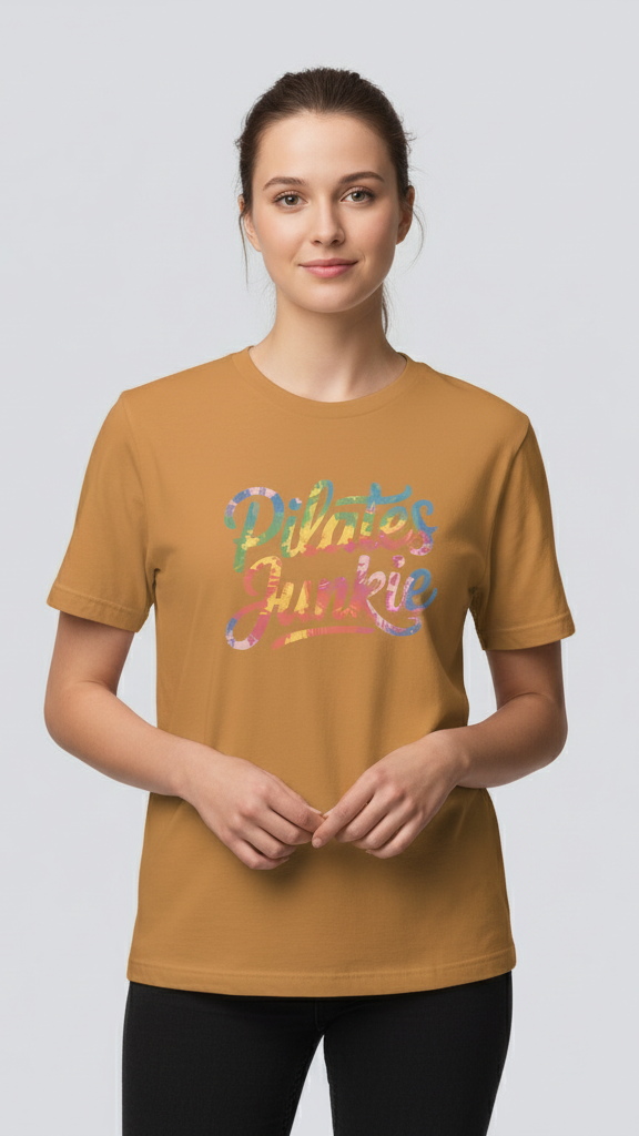 "Pilates Junkie" Watercolor Ombre T-shirt