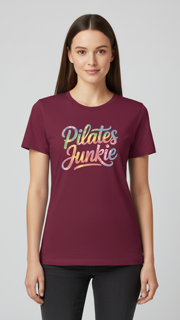 "Pilates Junkie" Watercolor Ombre T-shirt