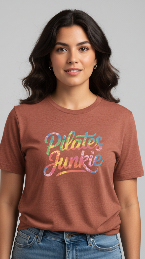"Pilates Junkie" Watercolor Ombre T-shirt
