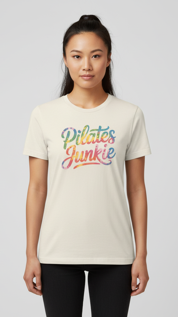 "Pilates Junkie" Watercolor Ombre T-shirt