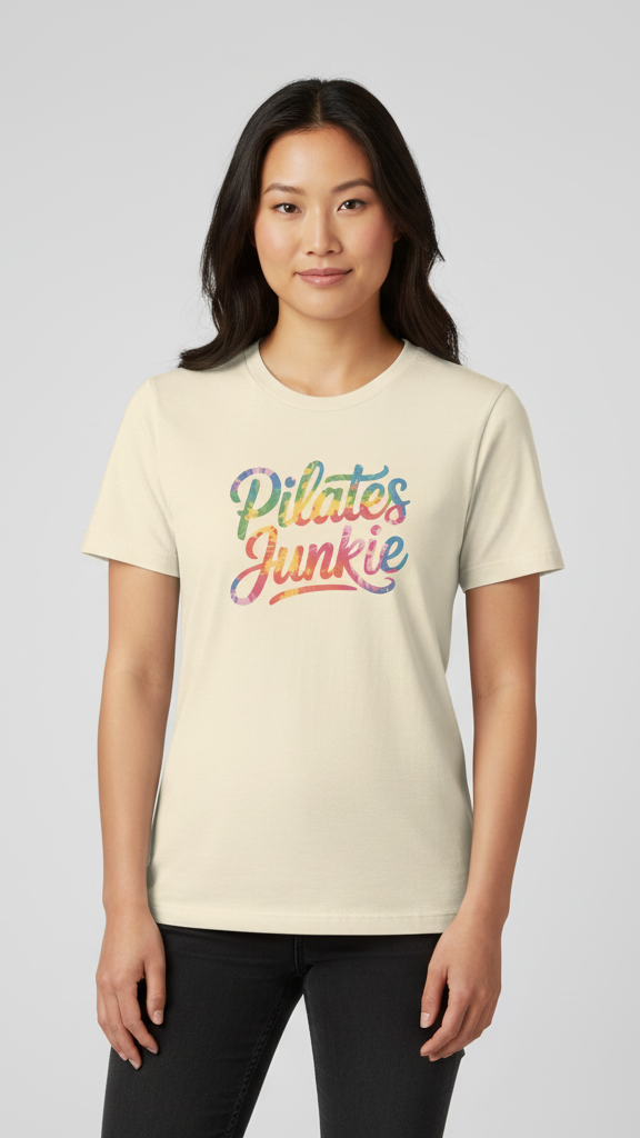 "Pilates Junkie" Watercolor Ombre T-shirt