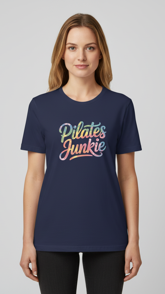 "Pilates Junkie" Watercolor Ombre T-shirt