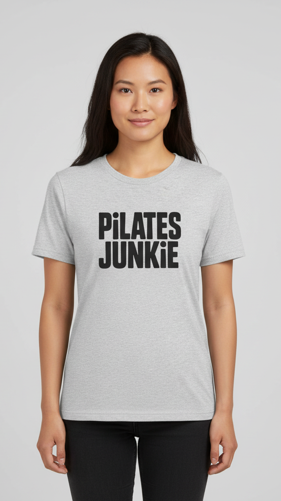 "Pilates Junkie" Bold Block T-shirt