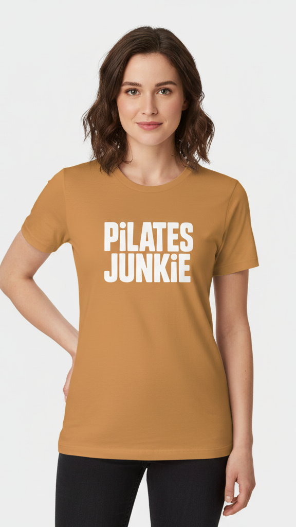 "Pilates Junkie" Bold Block T-shirt
