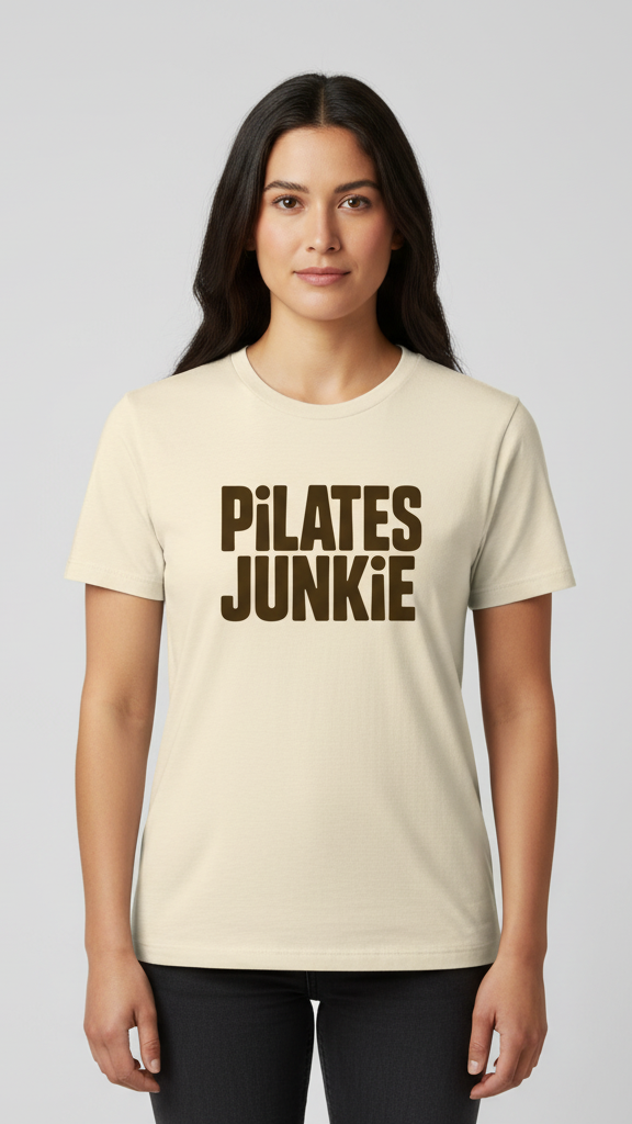 "Pilates Junkie" Bold Block T-shirt