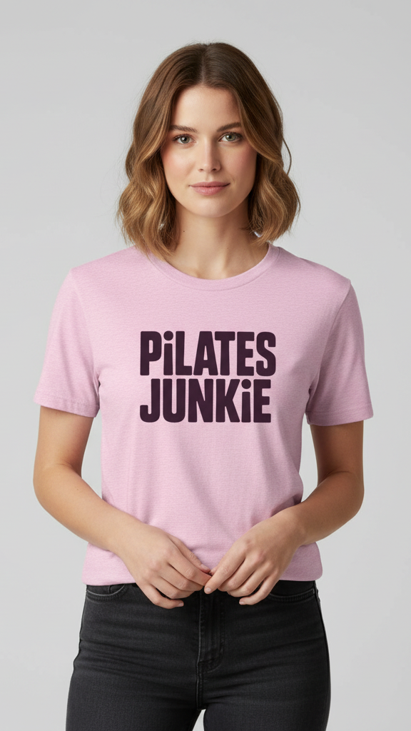 "Pilates Junkie" Bold Block T-shirt
