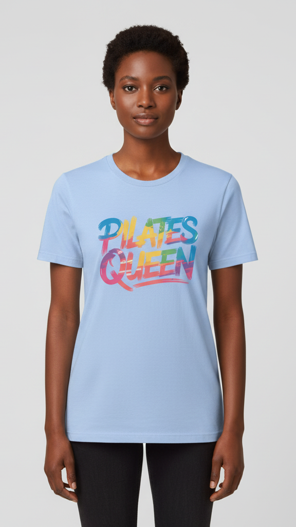 "Pilates Queen" Distressed Brushstroke T-shirt