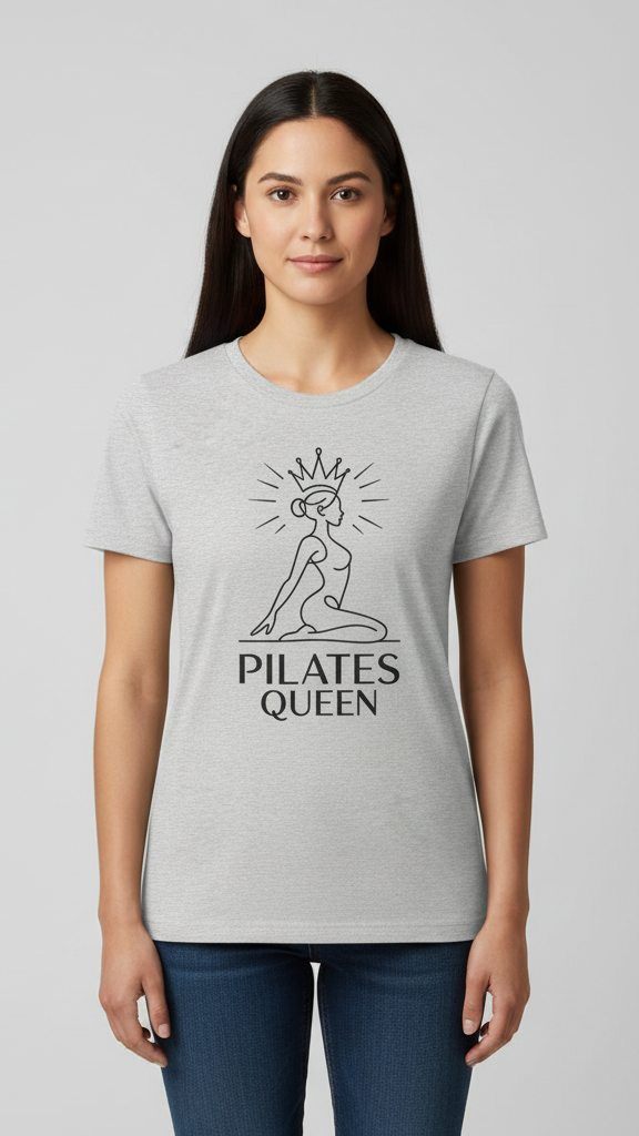 "Pilates Queen" Graceful Line Art T-shirt