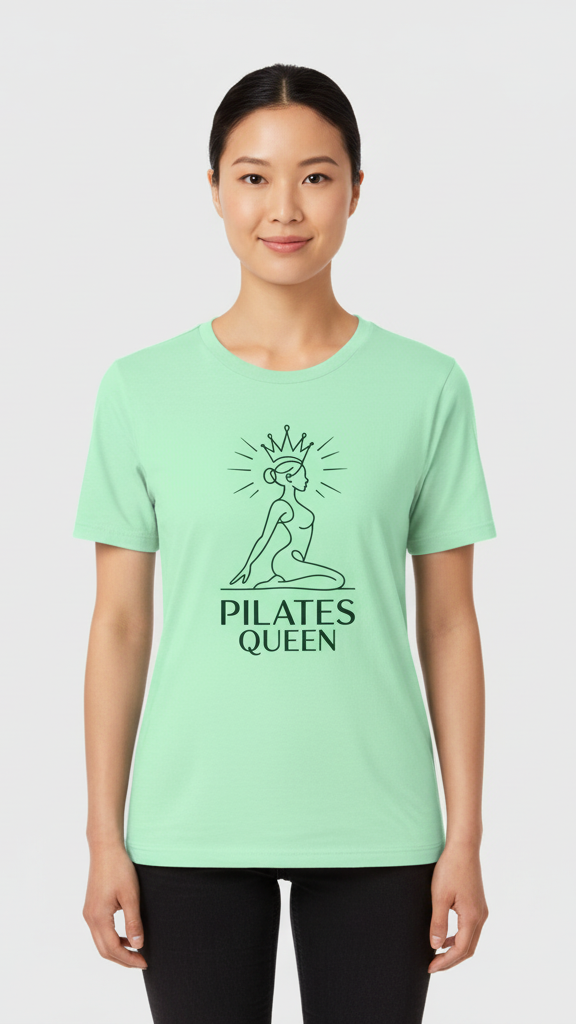 "Pilates Queen" Graceful Line Art T-shirt