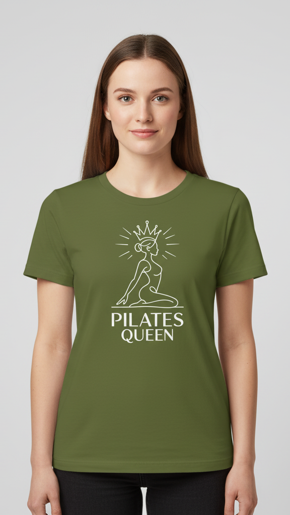 "Pilates Queen" Graceful Line Art T-shirt