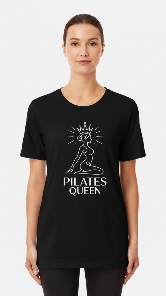 "Pilates Queen" Graceful Line Art T-shirt