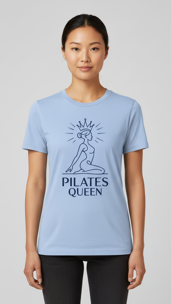 "Pilates Queen" Graceful Line Art T-shirt