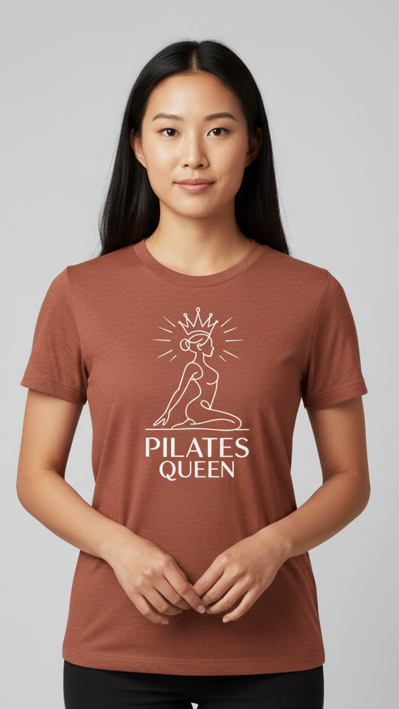 "Pilates Queen" Graceful Line Art T-shirt