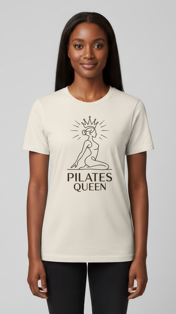 "Pilates Queen" Graceful Line Art T-shirt
