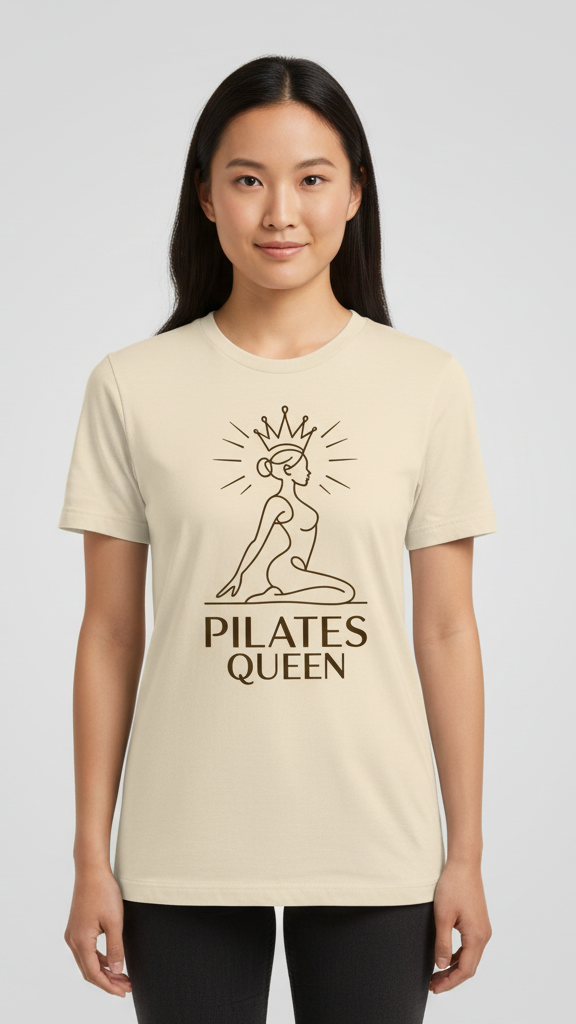 "Pilates Queen" Graceful Line Art T-shirt