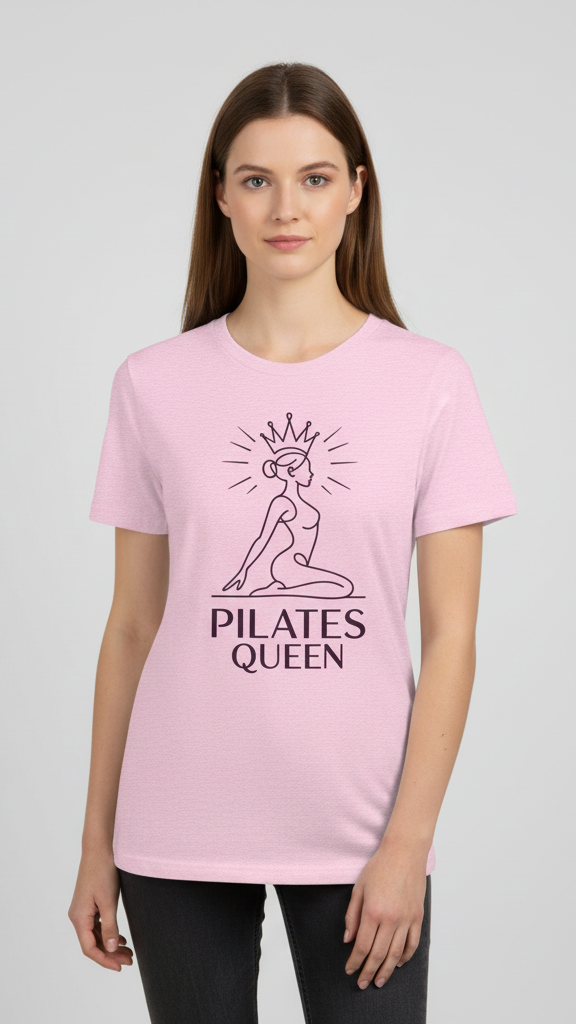"Pilates Queen" Graceful Line Art T-shirt