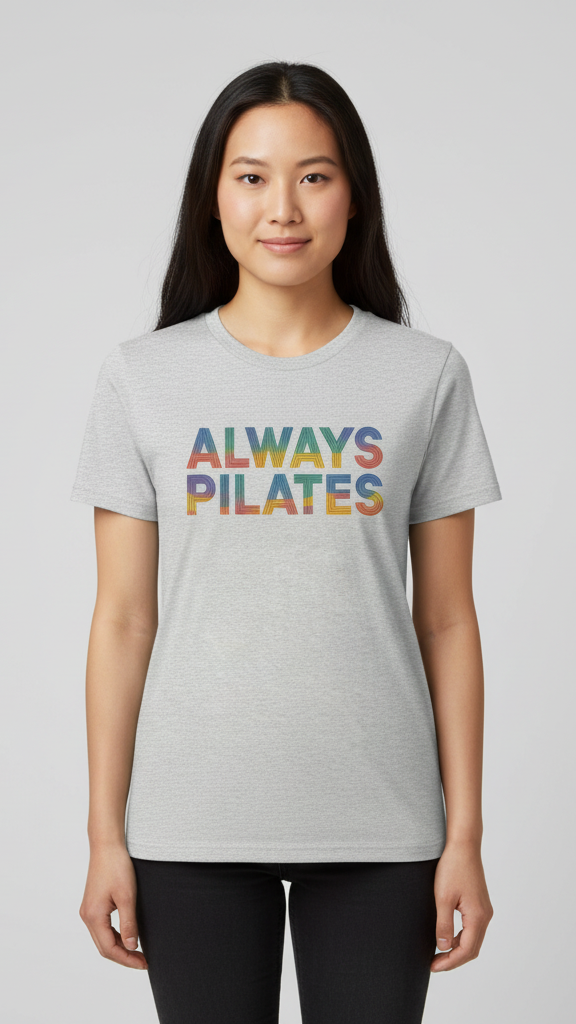 "Always Pilates" Stacked Pastel Line T-shirt