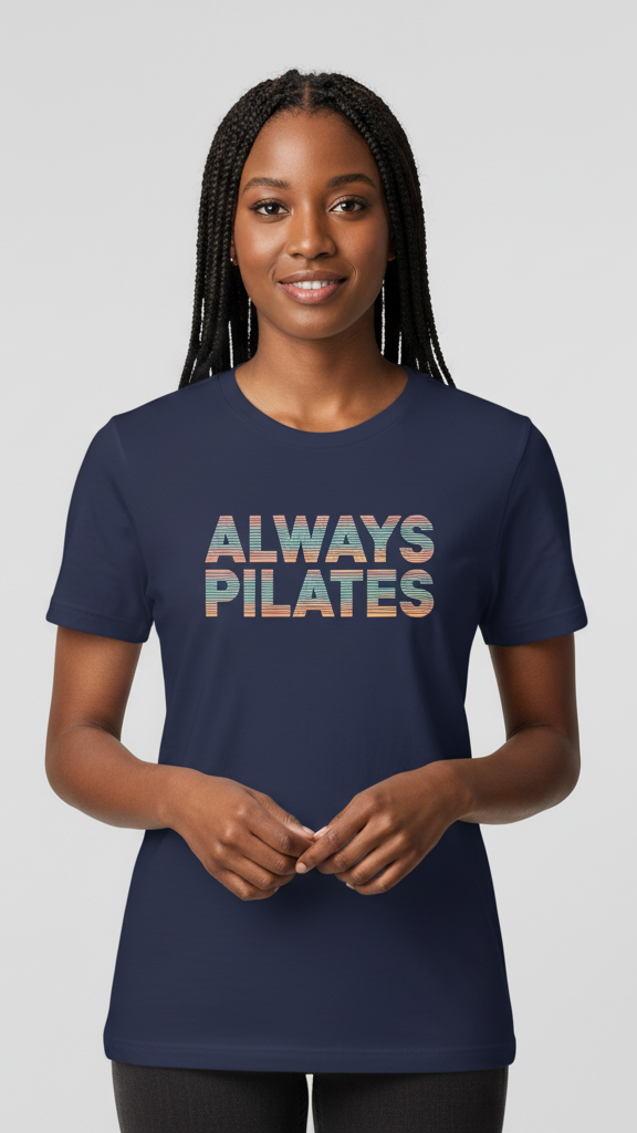 "Always Pilates" Stacked Pastel Line T-shirt