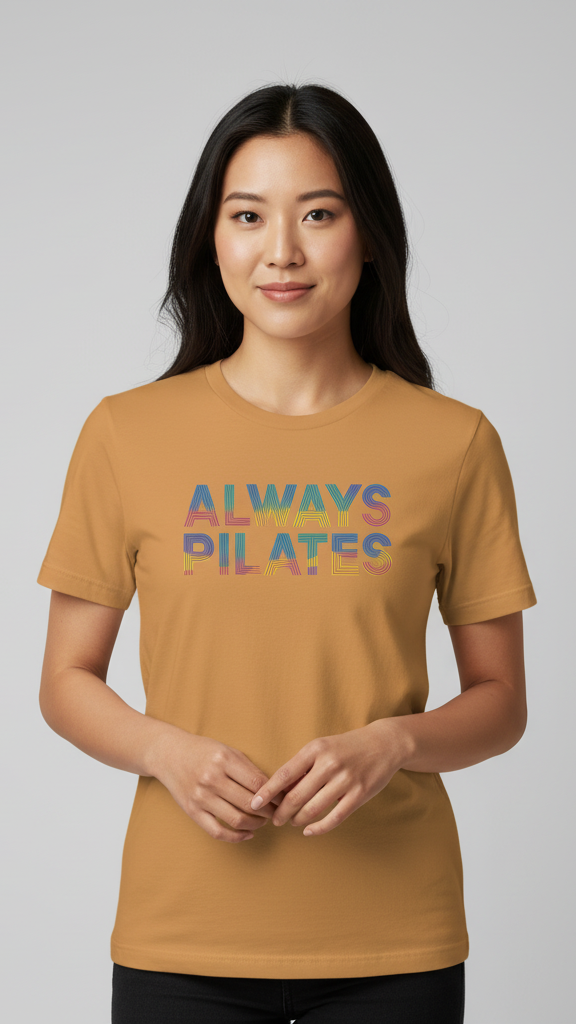 "Always Pilates" Stacked Pastel Line T-shirt