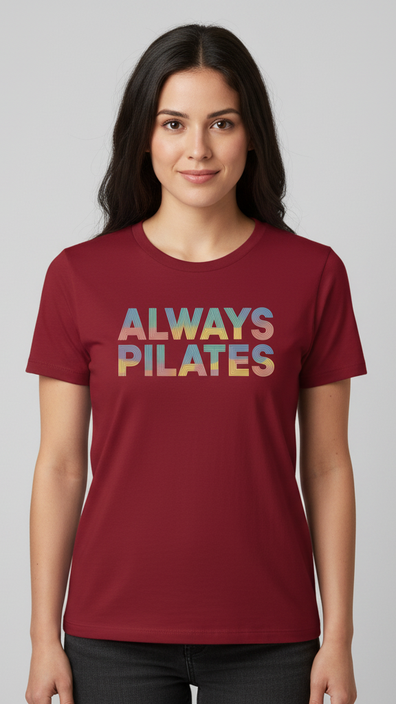 "Always Pilates" Stacked Pastel Line T-shirt