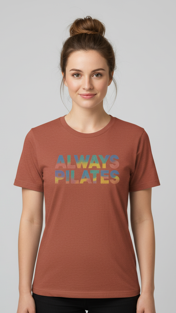 "Always Pilates" Stacked Pastel Line T-shirt