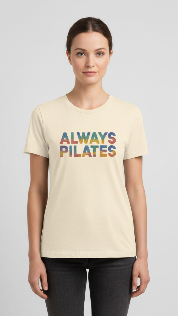 "Always Pilates" Stacked Pastel Line T-shirt