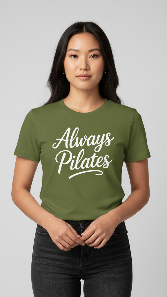 "Always Pilates" Flowing Script T-shirt