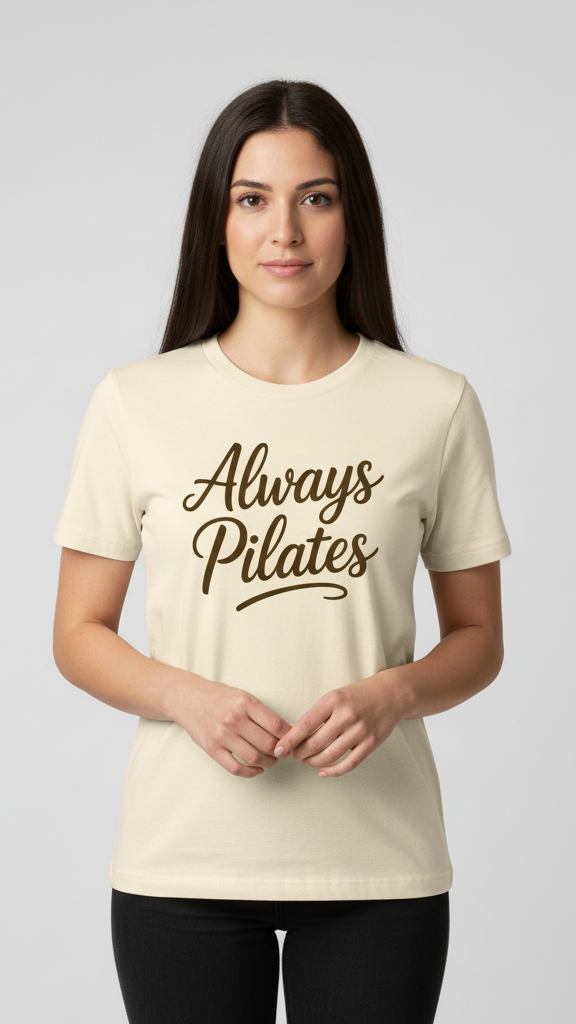 "Always Pilates" Flowing Script T-shirt