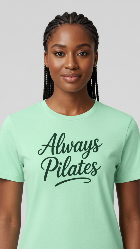 "Always Pilates" Flowing Script T-shirt