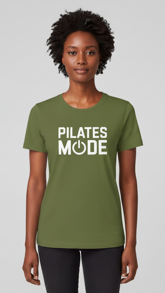 "Pilates Mode" Bold Power On T-shirt