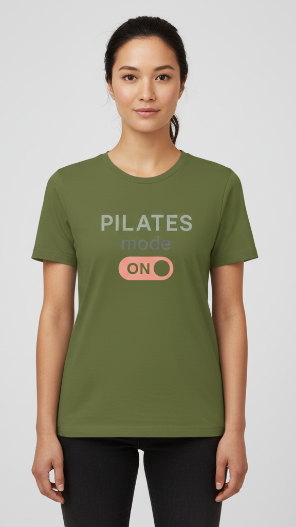 "Pilates Mode On Bold" Power On Graphic T-shirt