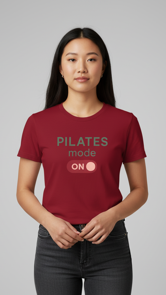 "Pilates Mode On Bold" Power On Graphic T-shirt
