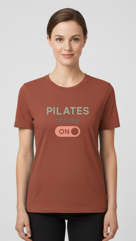 "Pilates Mode On Bold" Power On Graphic T-shirt