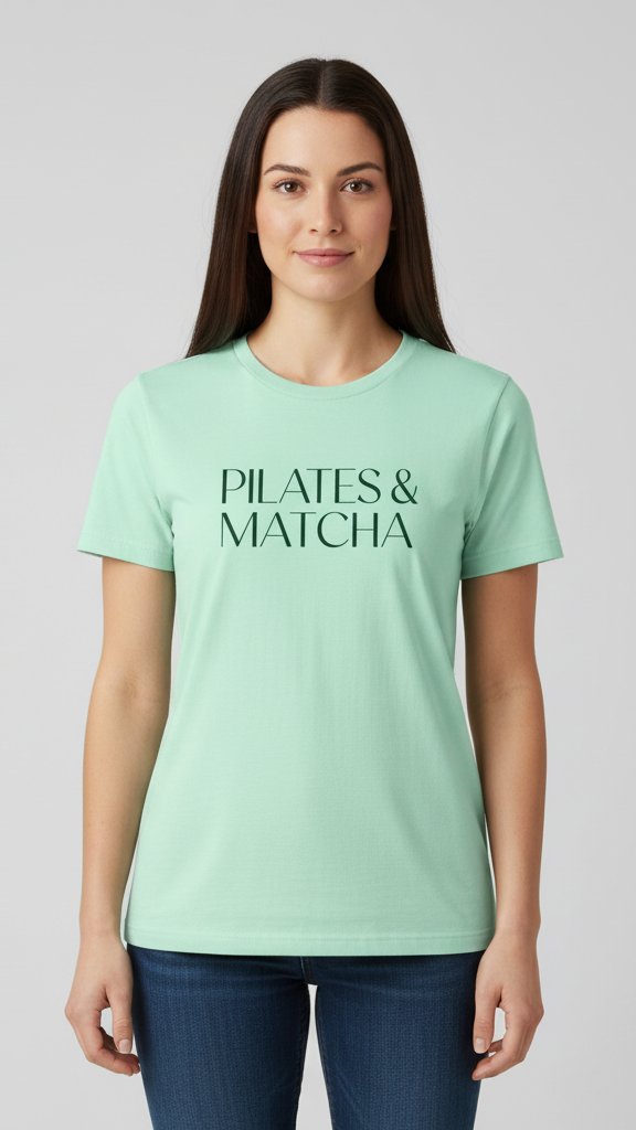 "Pilates & Matcha" Elegant T-shirt