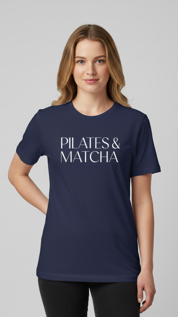 "Pilates & Matcha" Elegant T-shirt