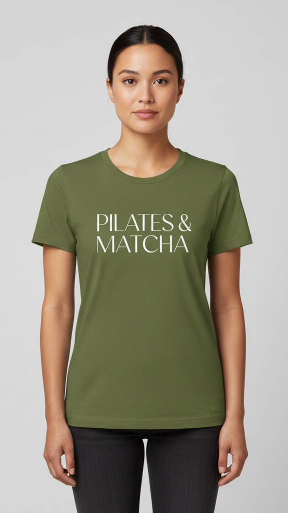 "Pilates & Matcha" Elegant T-shirt