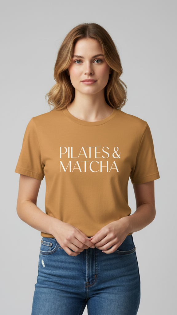 "Pilates & Matcha" Elegant T-shirt