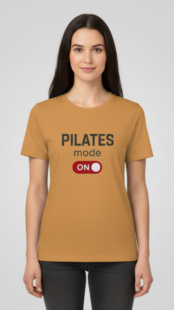 "Pilates Mode On Bold" Power On Graphic T-shirt