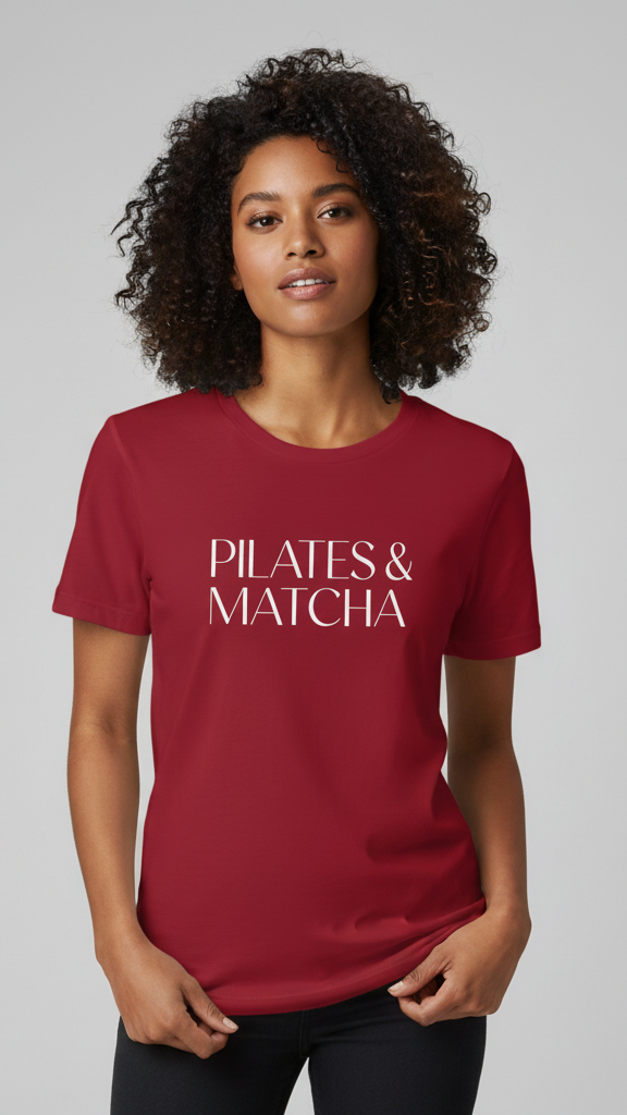 "Pilates & Matcha" Elegant T-shirt