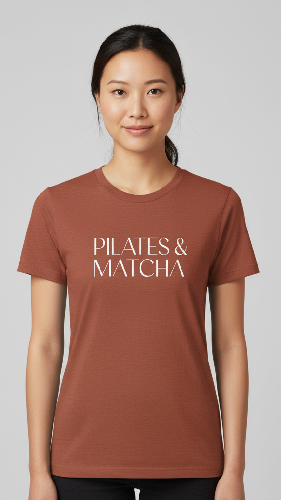 "Pilates & Matcha" Elegant T-shirt
