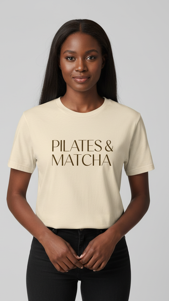 "Pilates & Matcha" Elegant T-shirt
