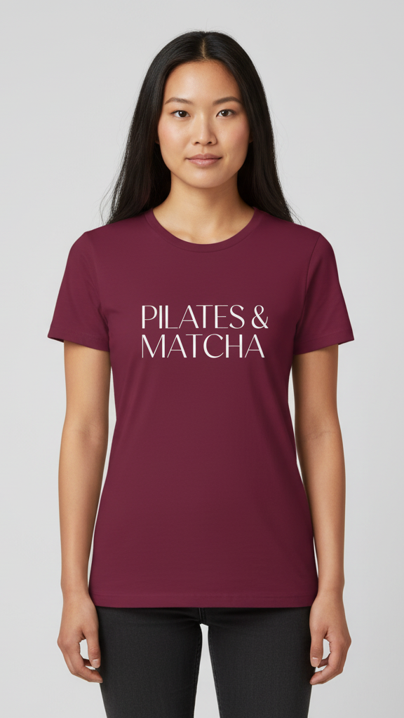 "Pilates & Matcha" Elegant T-shirt